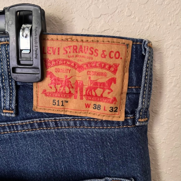 Levi's 511 Slim Stretch Jeans Men's W38 L32 Dark Wash Denim New With Tag - Picture 4 of 6